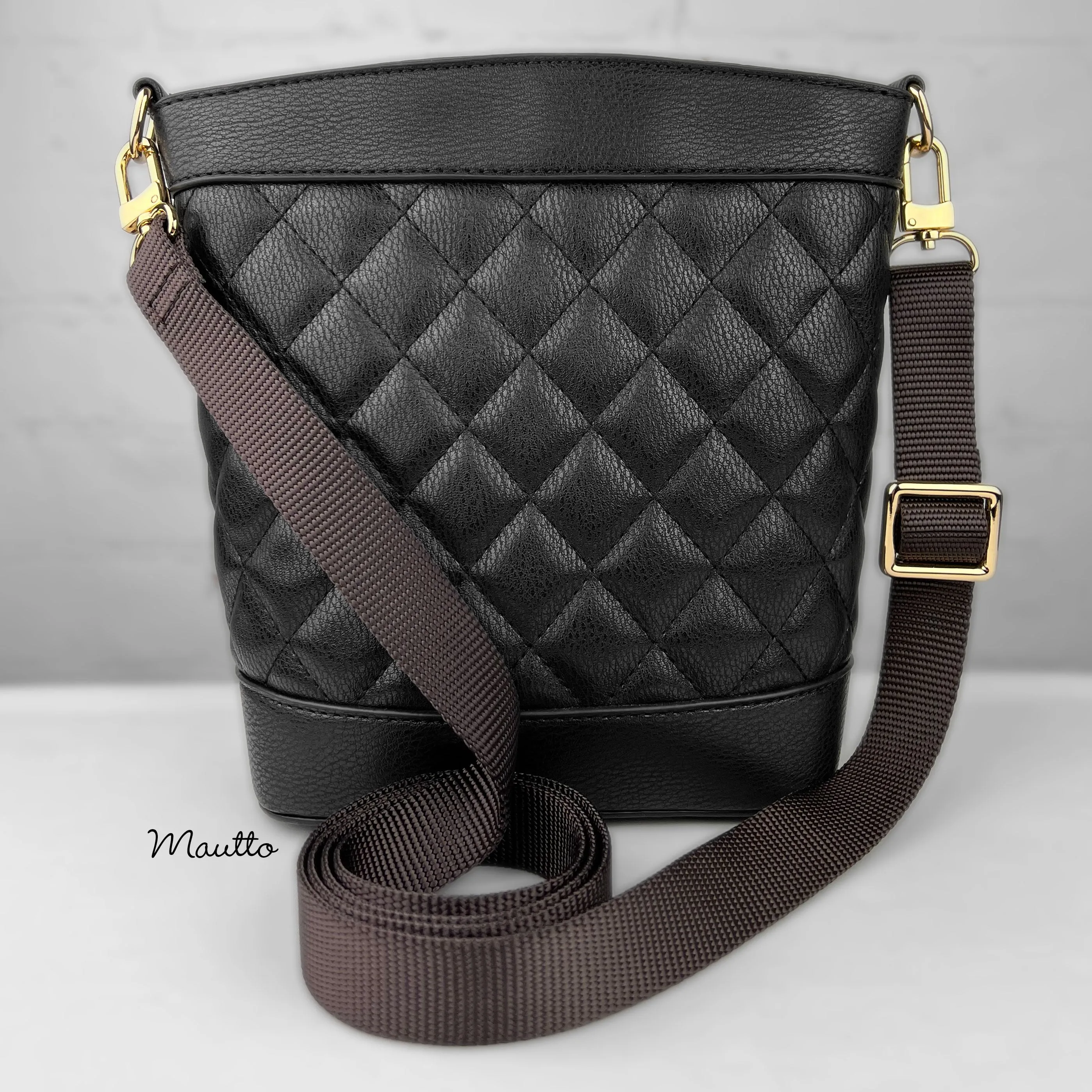 Adjustable Nylon Strap for Louis Vuitton (LV) Bags & Purses - Shoulder to Crossbody Length (34-55") - 1" Wide - U shape #16LG Clips