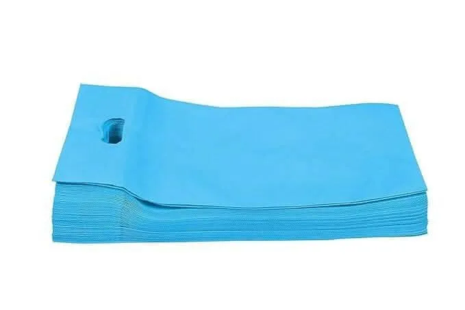 Agrashri Enterprises D Cut Cloth Carry Bag Set (Pack of 50 , Sky Blue)