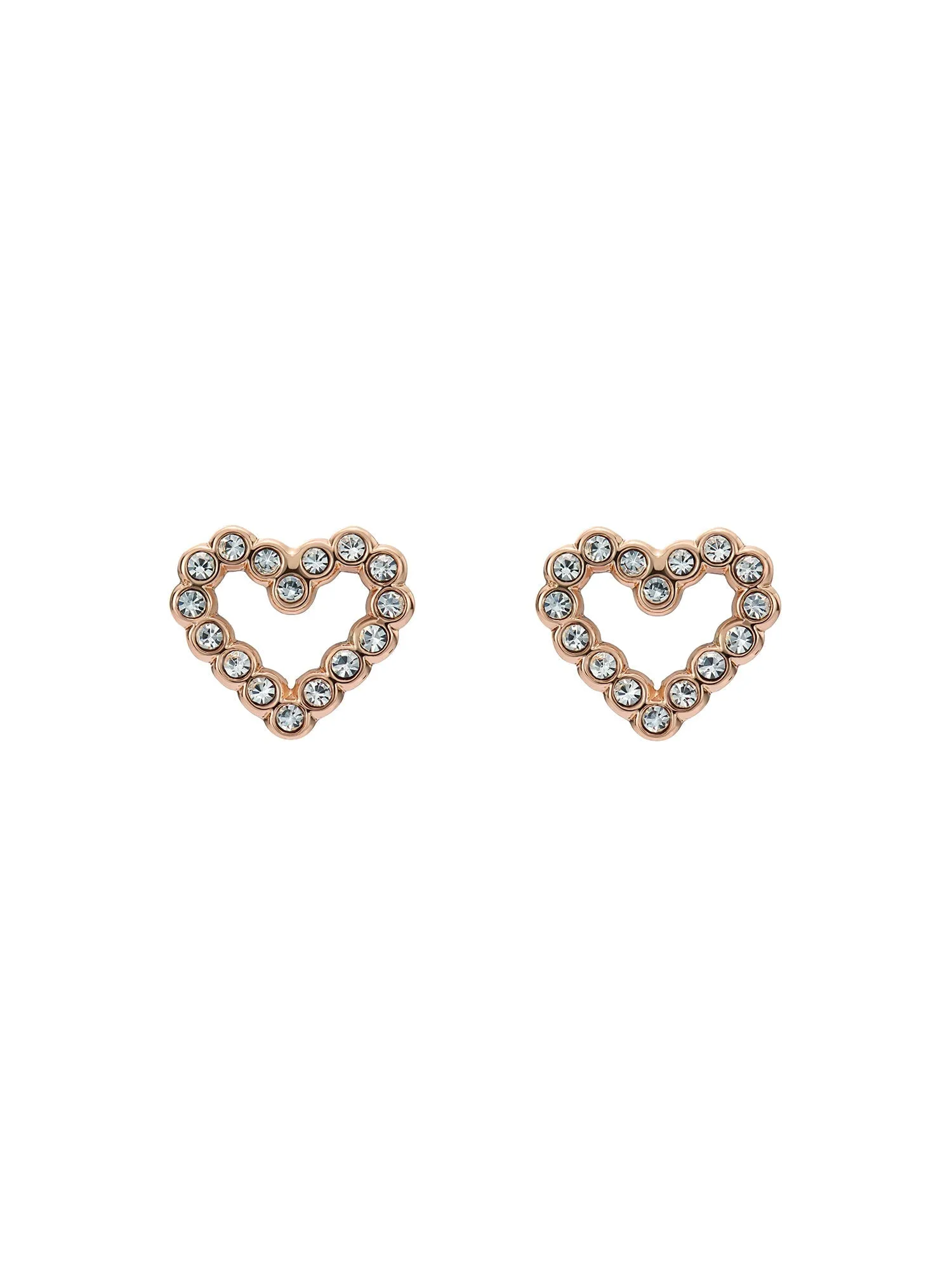 Amorina Crystal Halo Heart Stud Earrings Rosegd