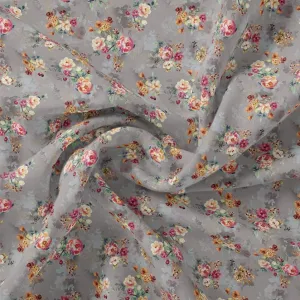Beautiful Gradient Poppy And Orchid Flower Digital Printed Fabric - Weightless