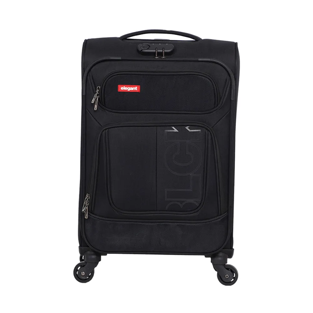 BLCK Trolley Luggage Bags Medium Suitcase for Travelling- Black