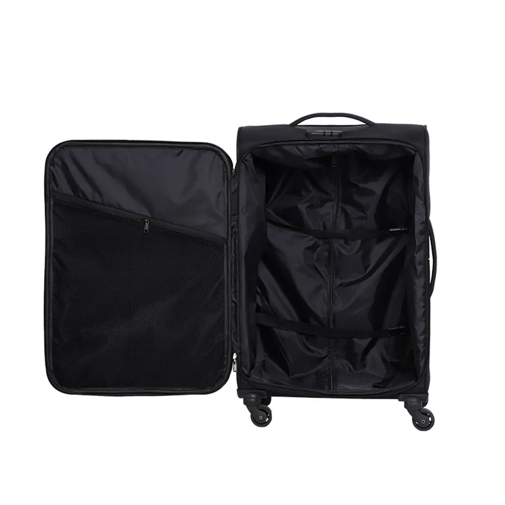 BLCK Trolley Luggage Bags Medium Suitcase for Travelling- Black