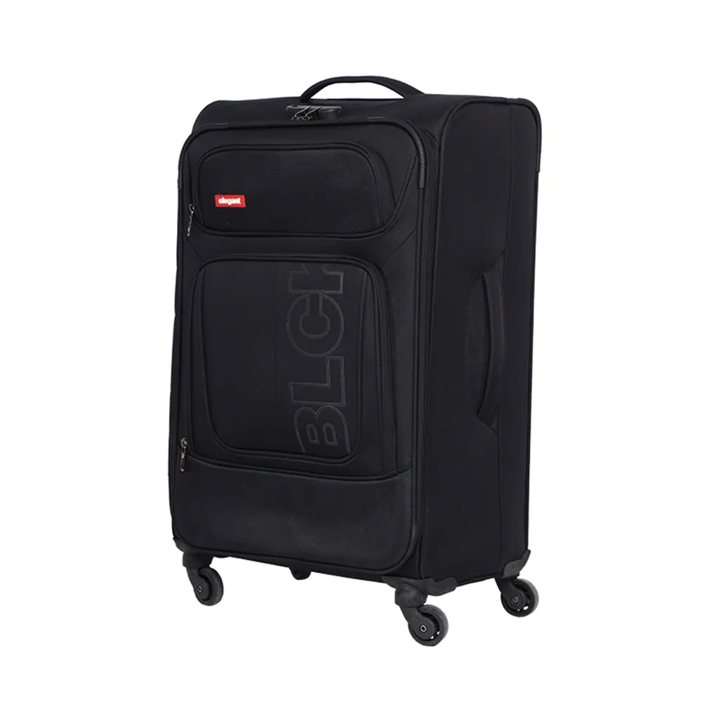 BLCK Trolley Luggage Bags Medium Suitcase for Travelling- Black