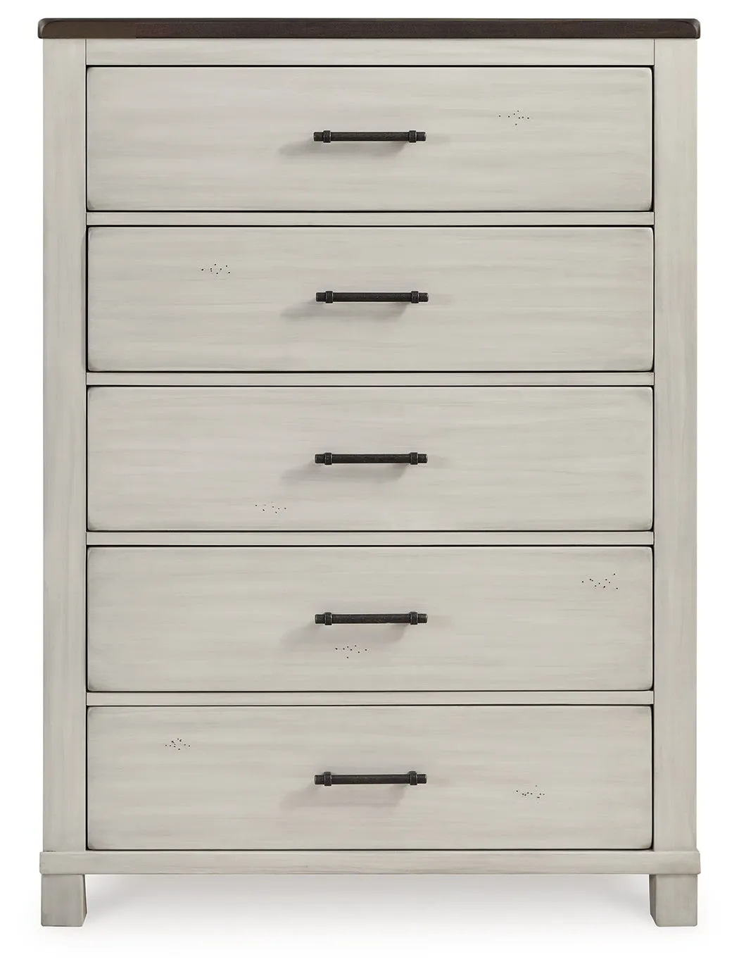 Darborn California King Panel Bed with Mirrored Dresser, Chest and 2 Nightstands in Gray/Brown
