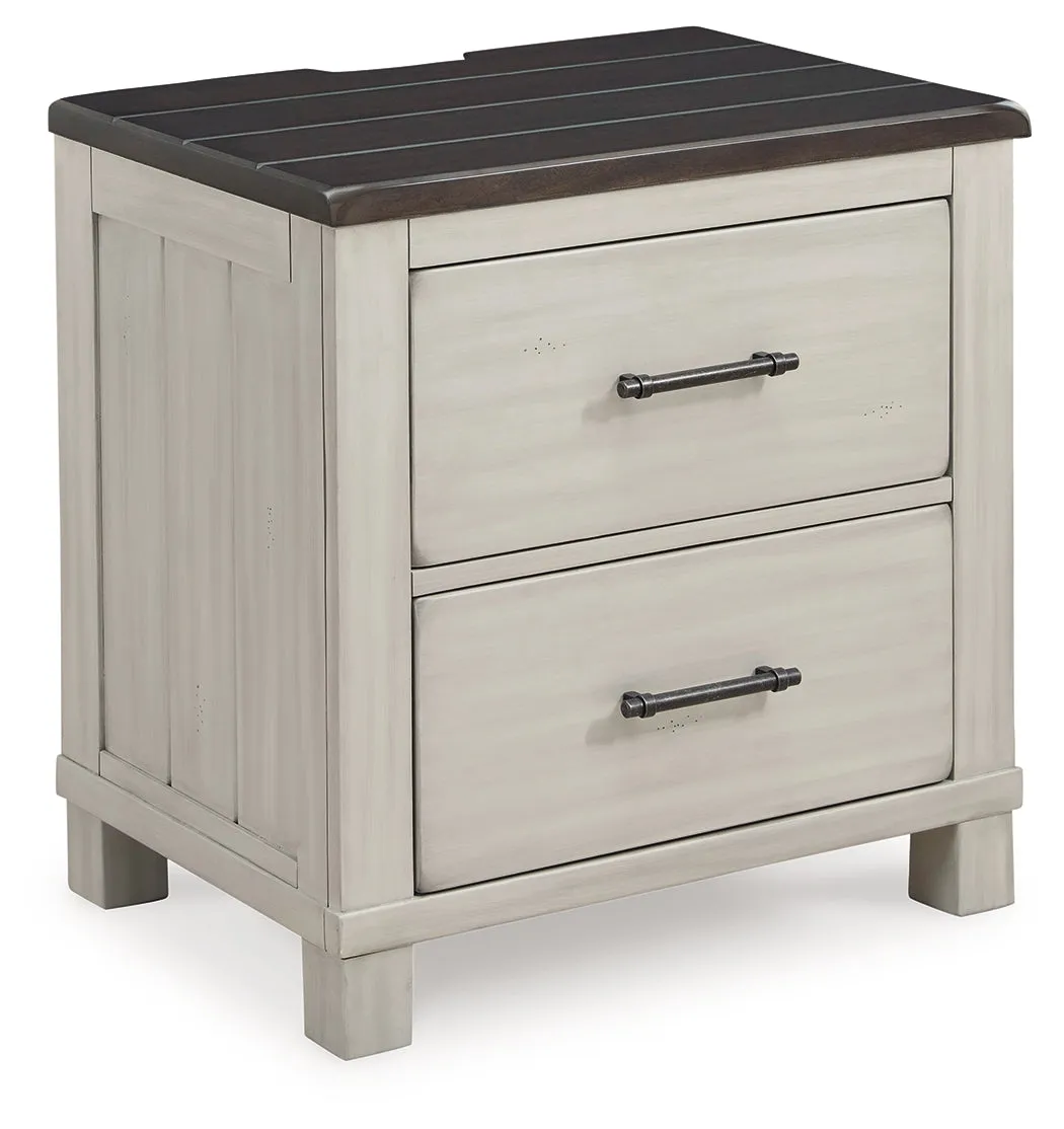 Darborn California King Panel Bed with Mirrored Dresser, Chest and 2 Nightstands in Gray/Brown
