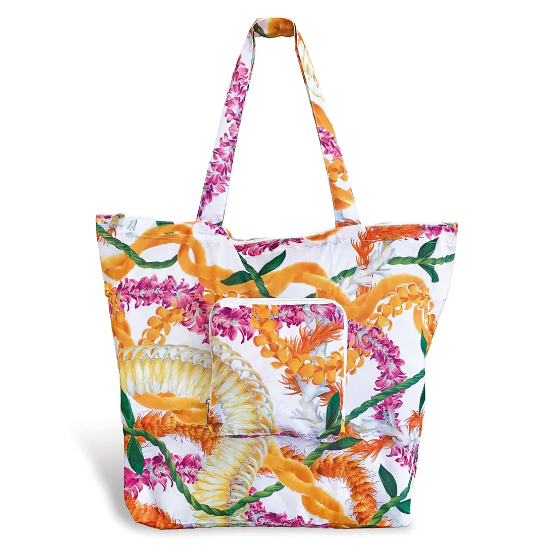 Delux Foldable Tote -- Leis of Aloha