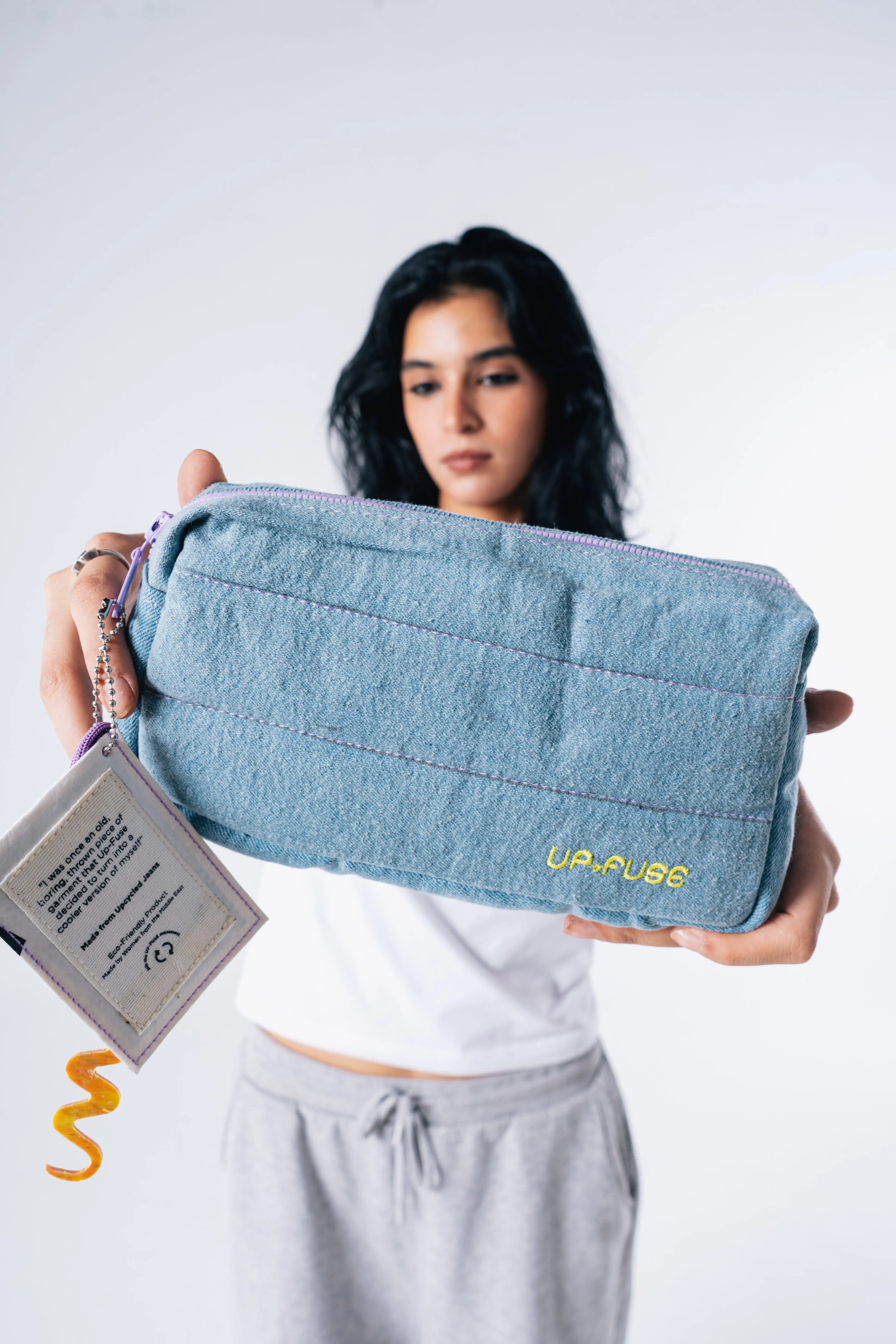Denim Affair Pouch in Ice Blue