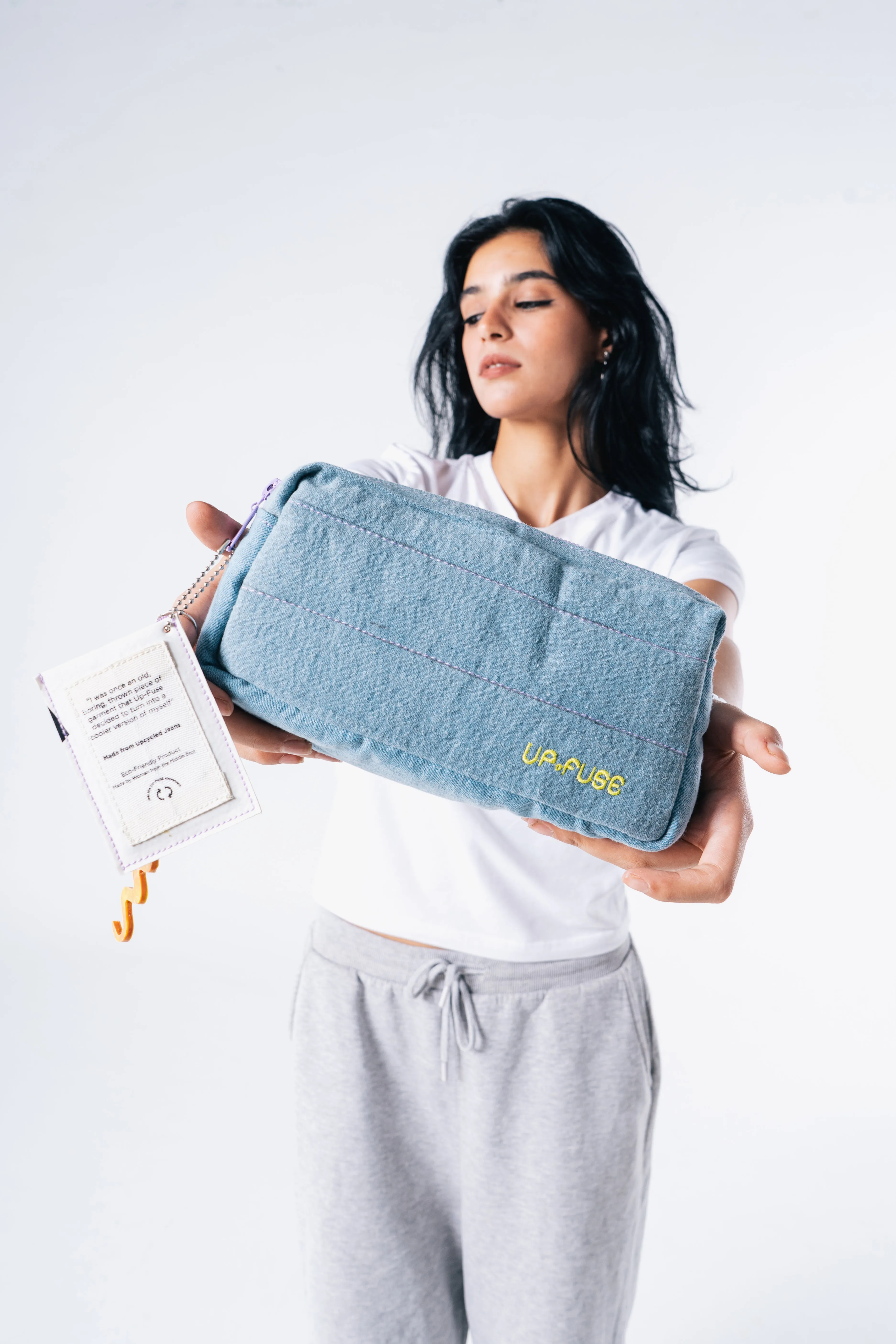 Denim Affair Pouch in Ice Blue