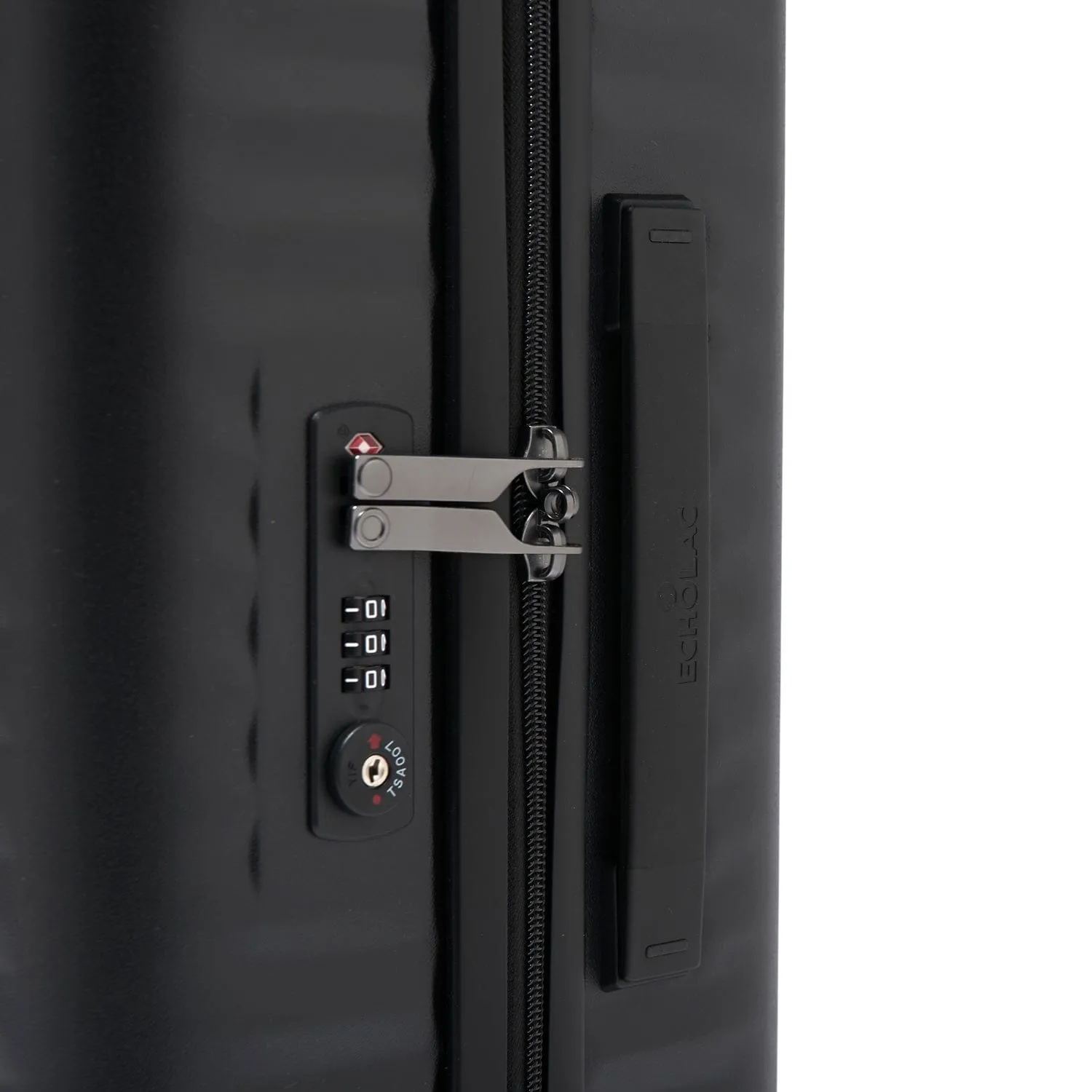Echolac Celestra 54.5cm Hardcase Non-Expandable 4 Double Wheel Cabin Luggage Trolley Black - PC183 20 WOE Black
