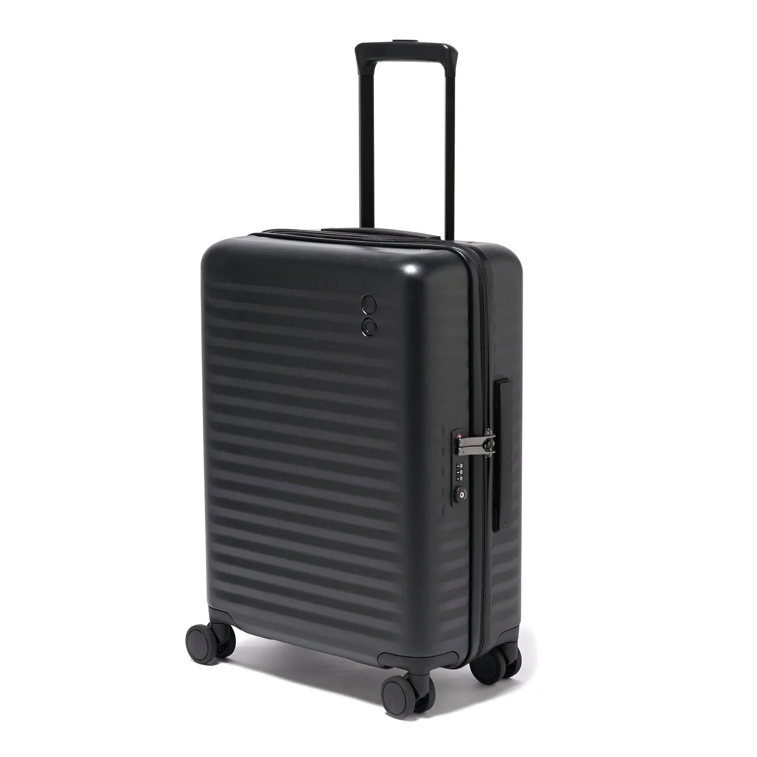 Echolac Celestra 54.5cm Hardcase Non-Expandable 4 Double Wheel Cabin Luggage Trolley Black - PC183 20 WOE Black