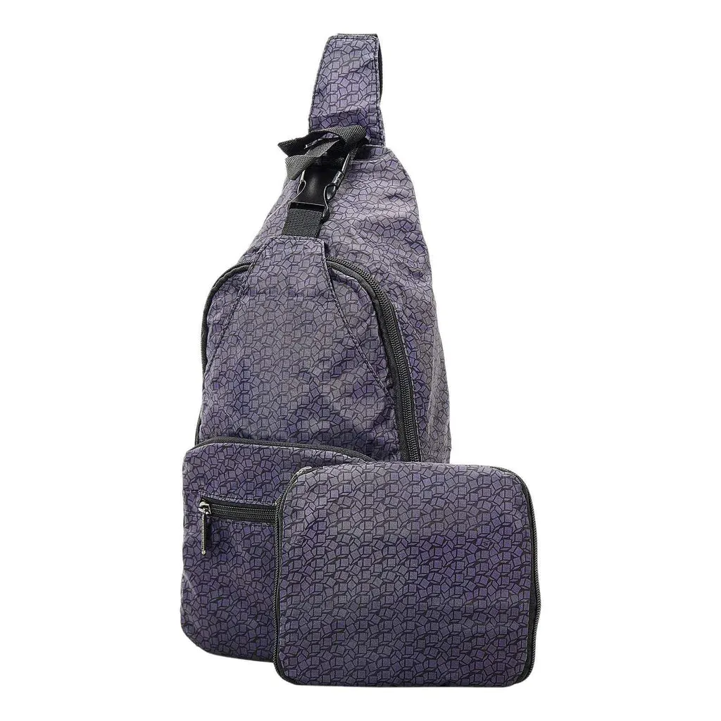 Eco Chic Black Disrupted Cubes Cross Body Bag