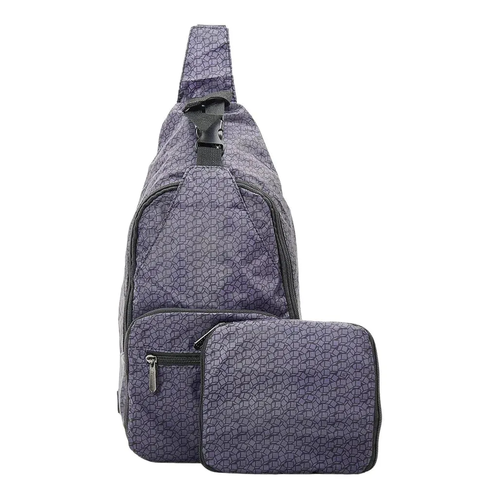 Eco Chic Black Disrupted Cubes Cross Body Bag