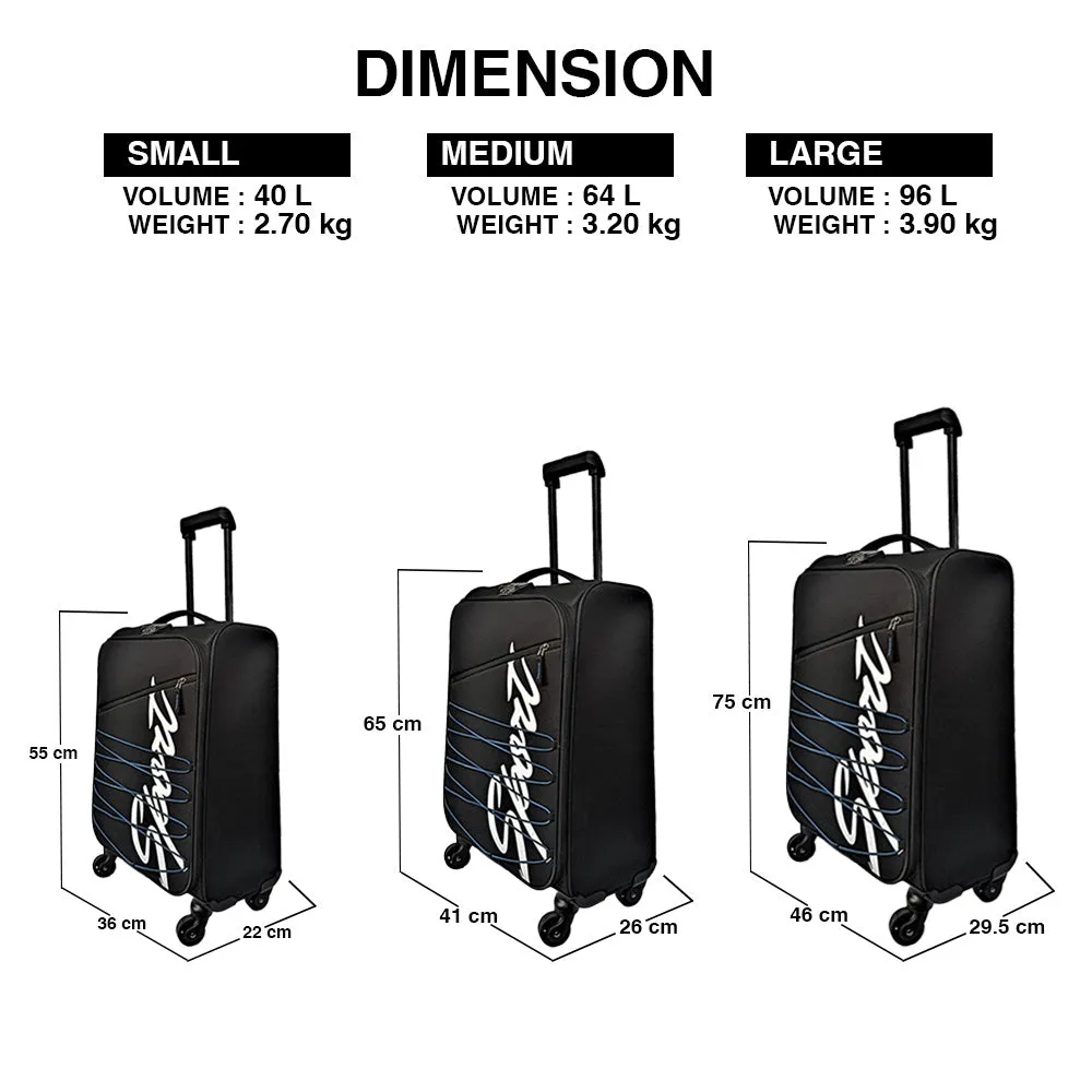 Elegant Sport Square Trolley Bag Large Suitcase for Travelling -Black and Blue