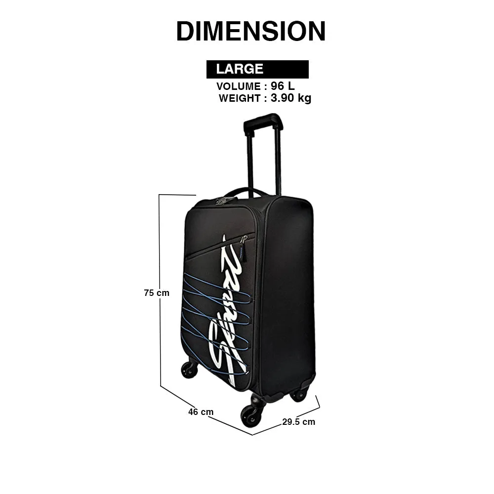 Elegant Sport Square Trolley Bag Large Suitcase for Travelling -Black and Blue