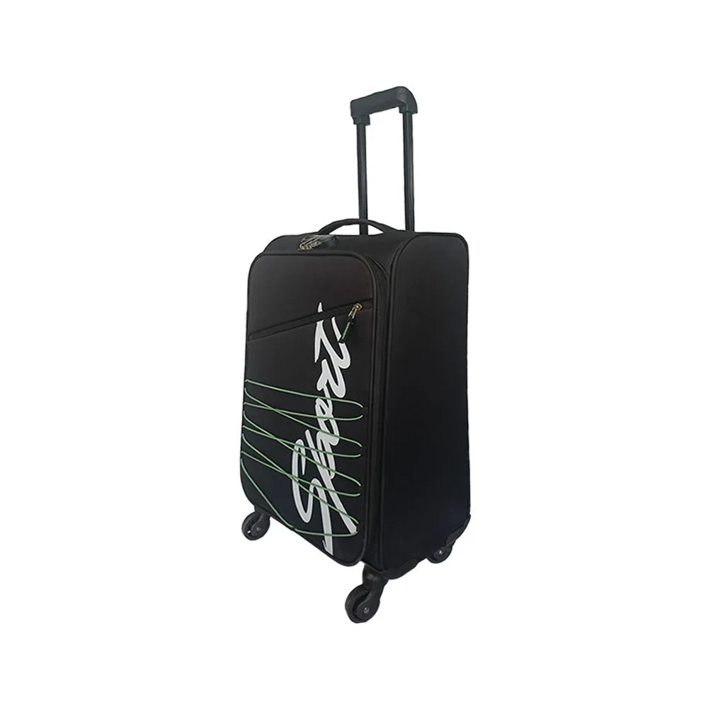 Elegant Sport Square Trolley Bag Medium Suitcase for Travelling-Black and Green