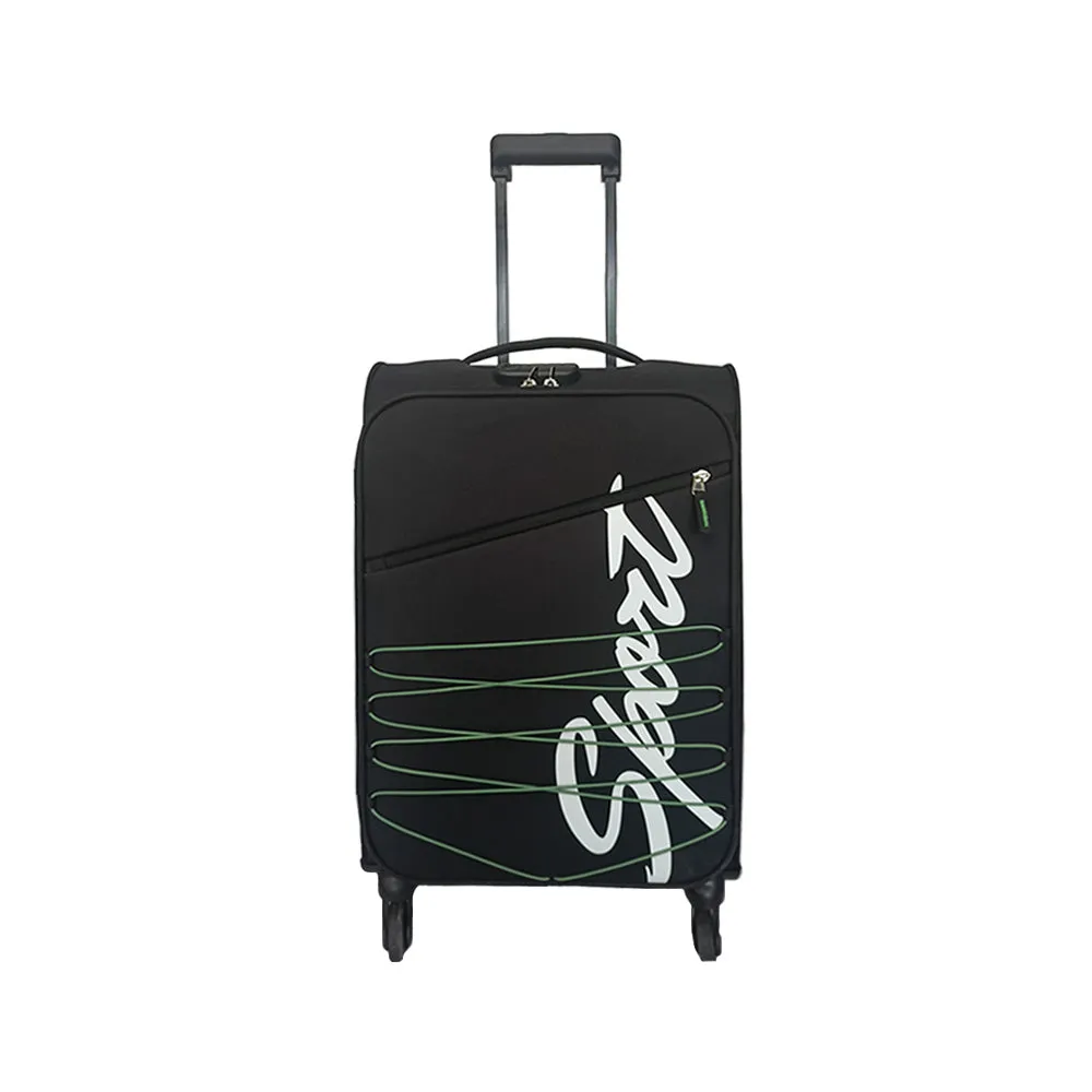 Elegant Sport Square Trolley Bag Medium Suitcase for Travelling-Black and Green
