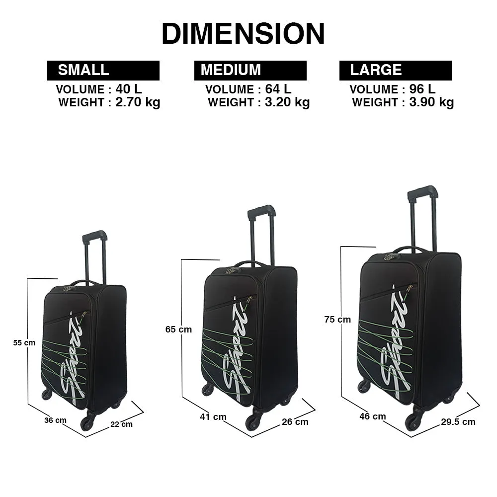 Elegant Sport Square Trolley Bag Medium Suitcase for Travelling-Black and Green