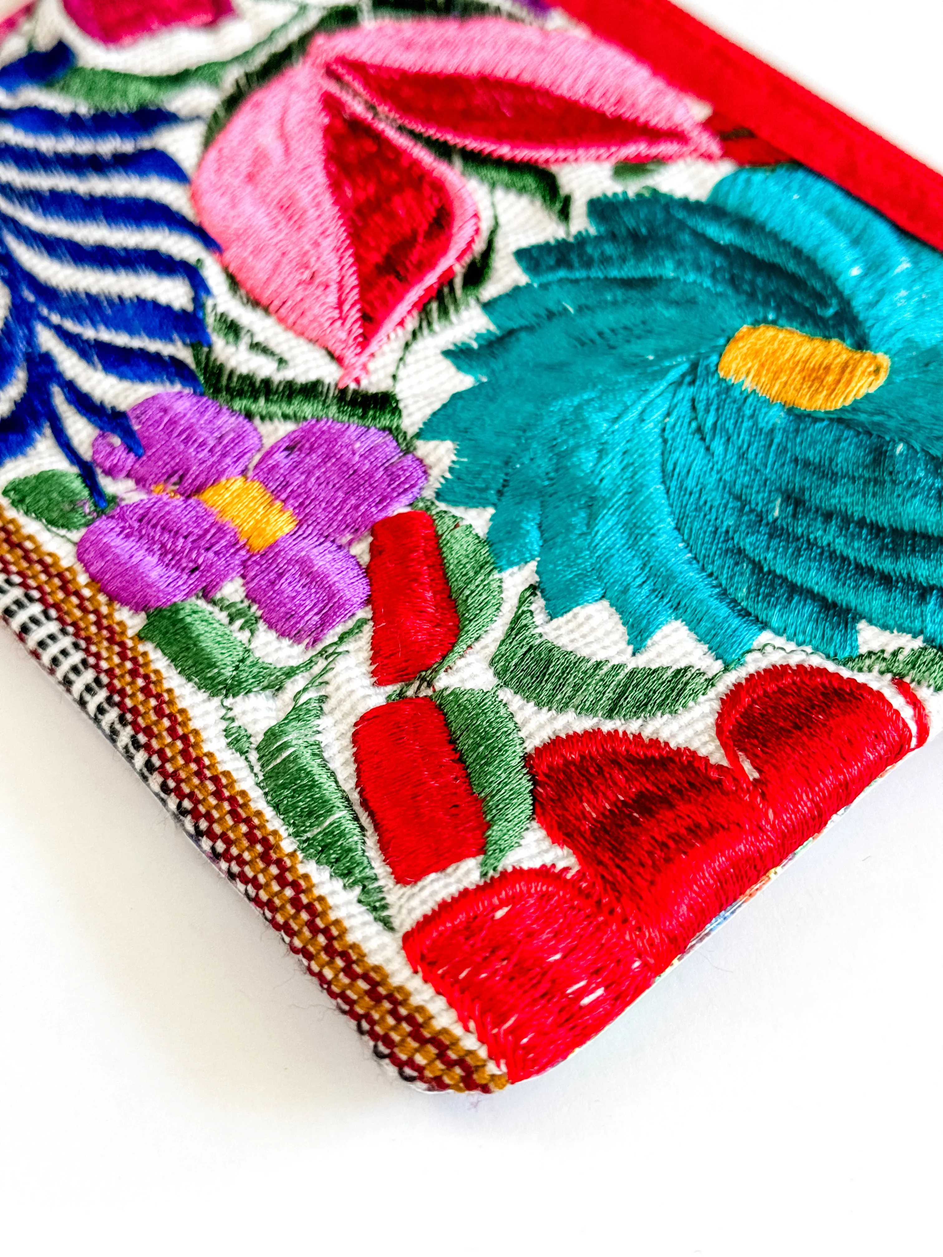 Embroidered Wristlet with Phone Sleeve