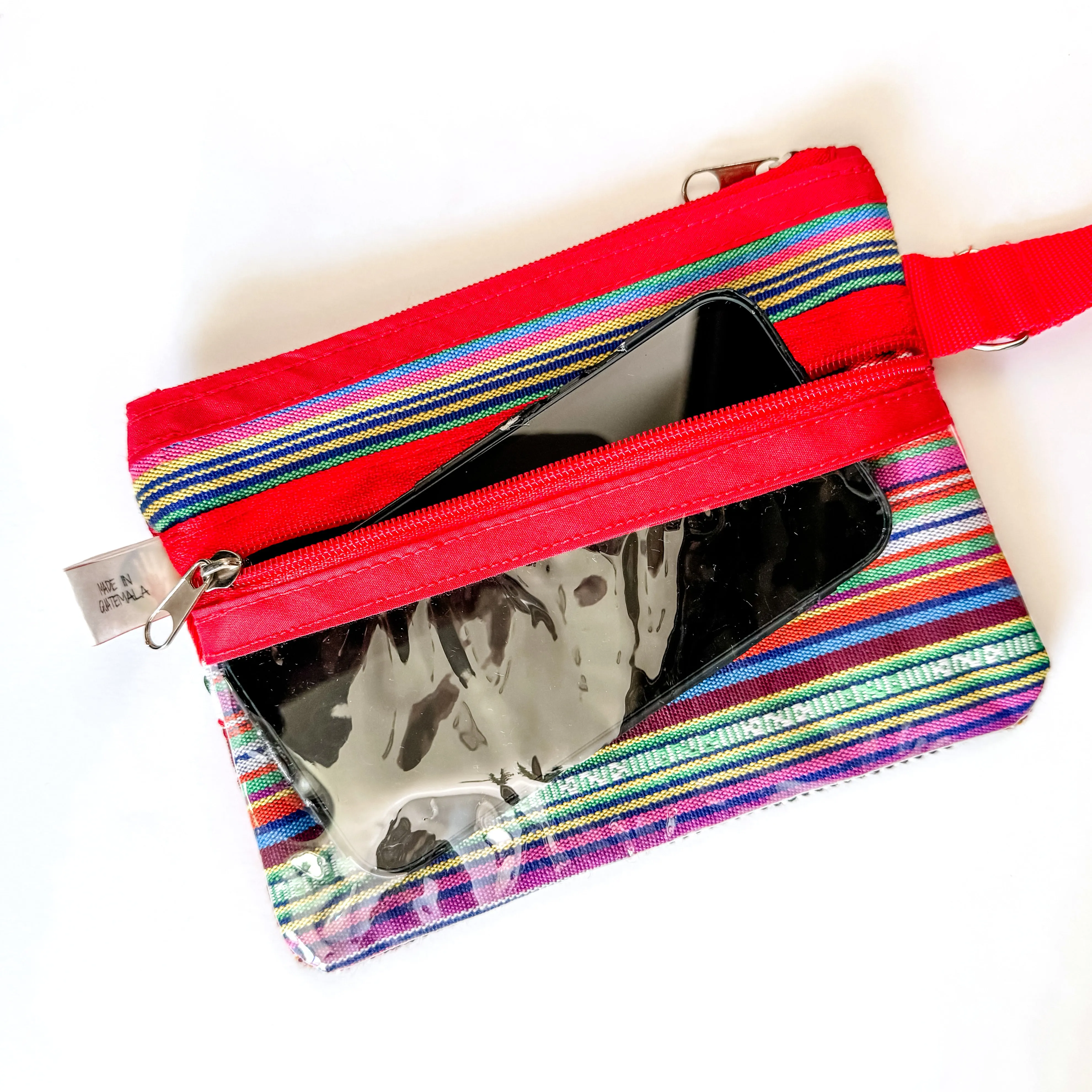 Embroidered Wristlet with Phone Sleeve
