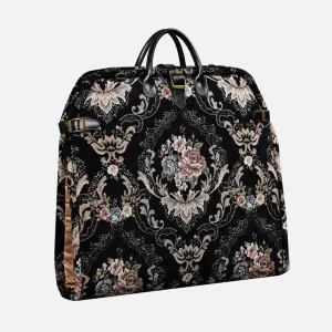 Floral Black Leather Black Carpet Garment Bag