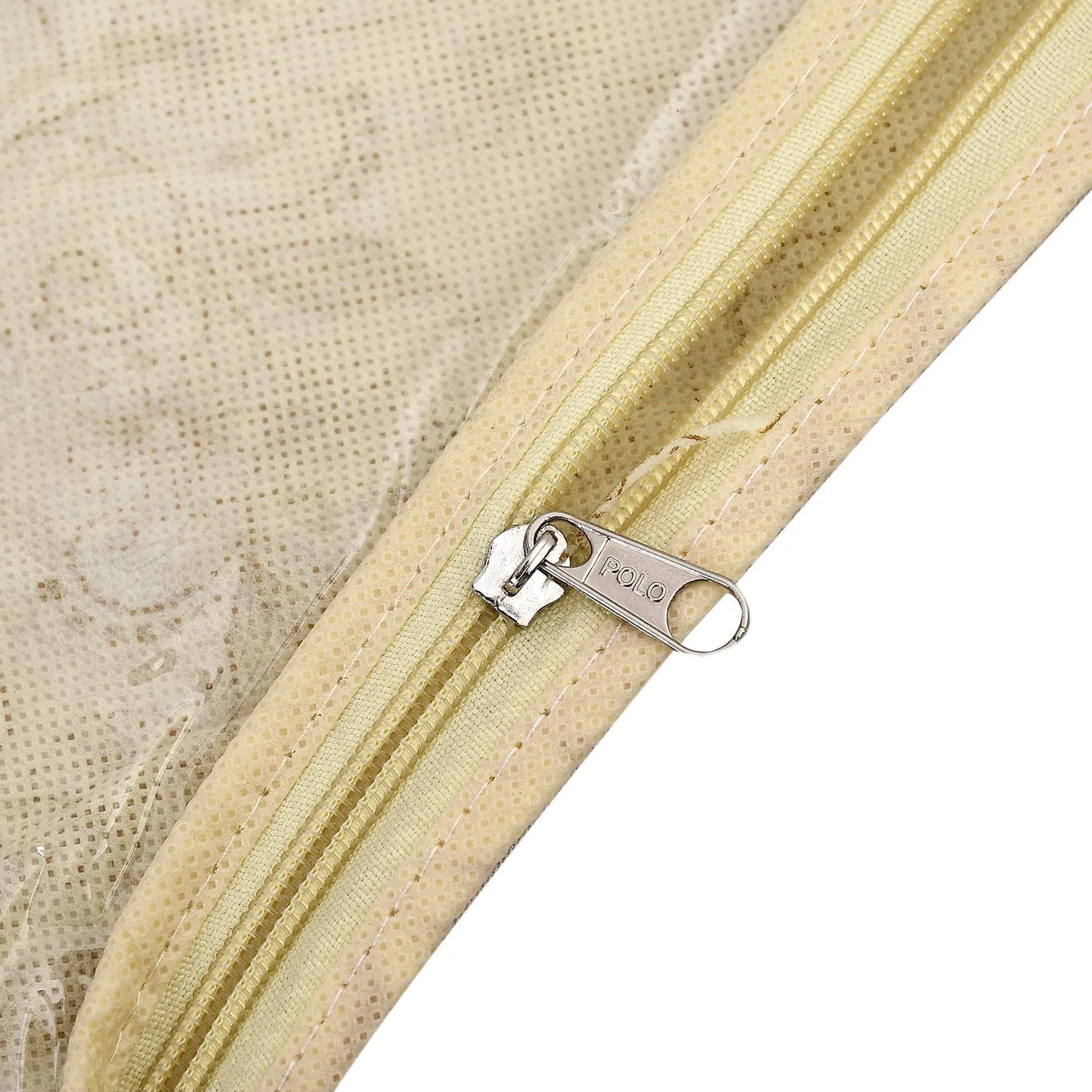 Heart Home Metalic Print Non-woven Hanging Saree Cover Wardrobe Organiser With Hanger (Gold)-Pack of 6-KUBMART15521