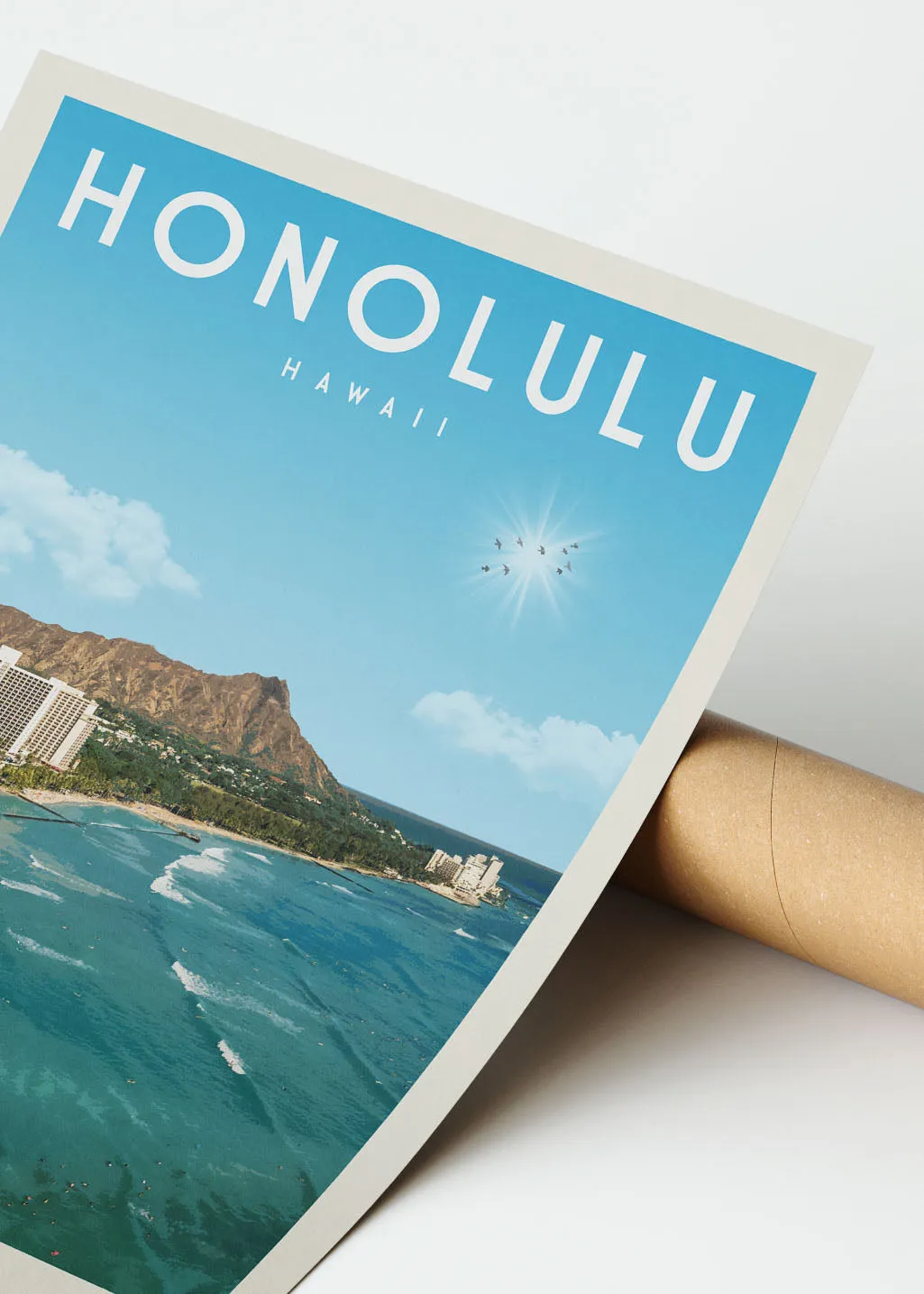 Honolulu, Hawaii - Vintage Travel Poster