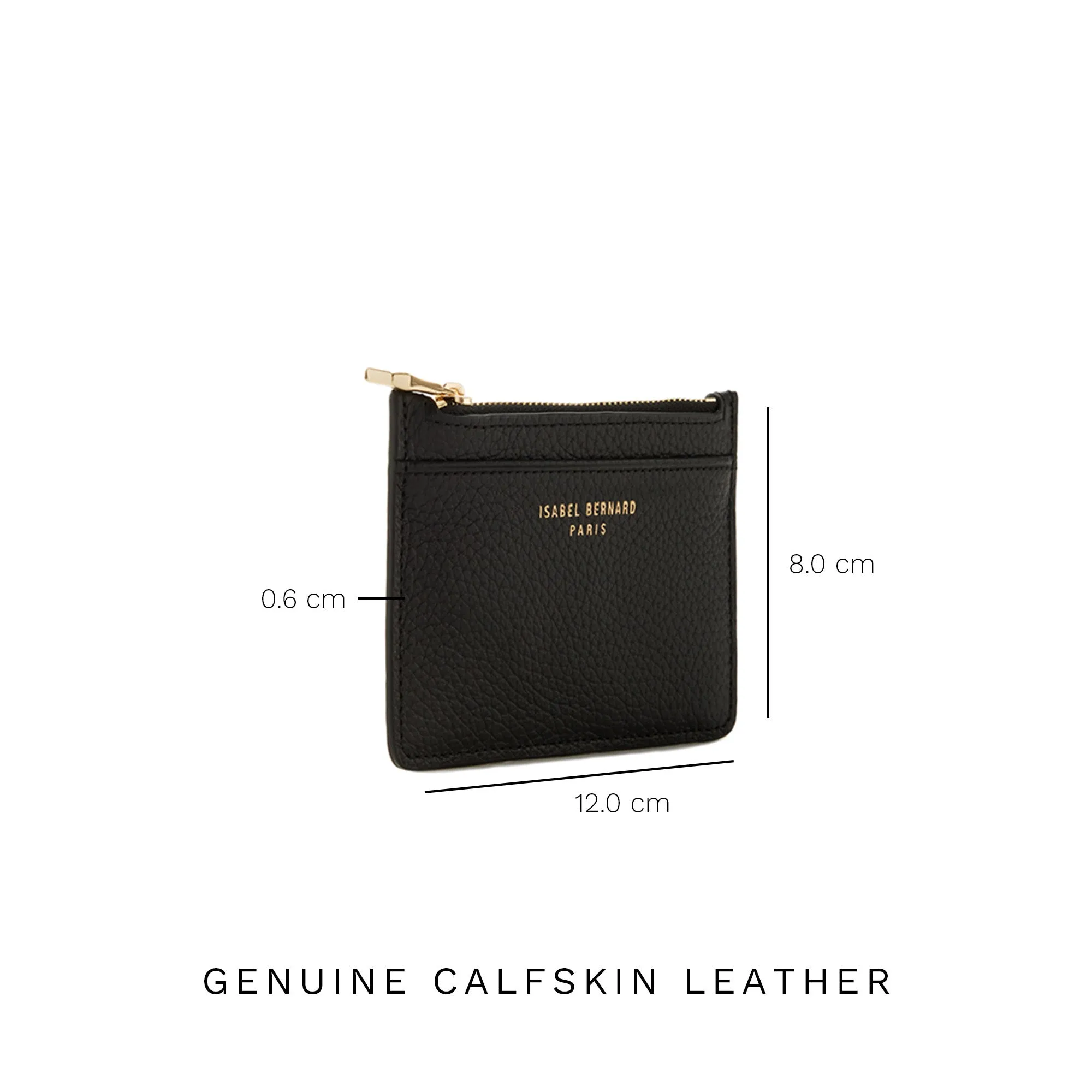 Honoré Aveline black calfskin leather card holder