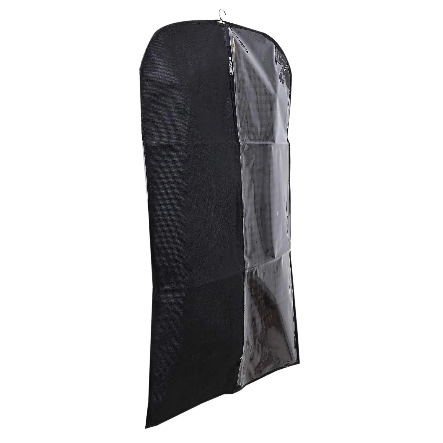 Kuber Industries Half Transparent 6 Piece Non Woven Men's Coat Blazer Cover, Black