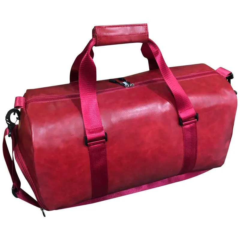 Large capacity leather travel bag