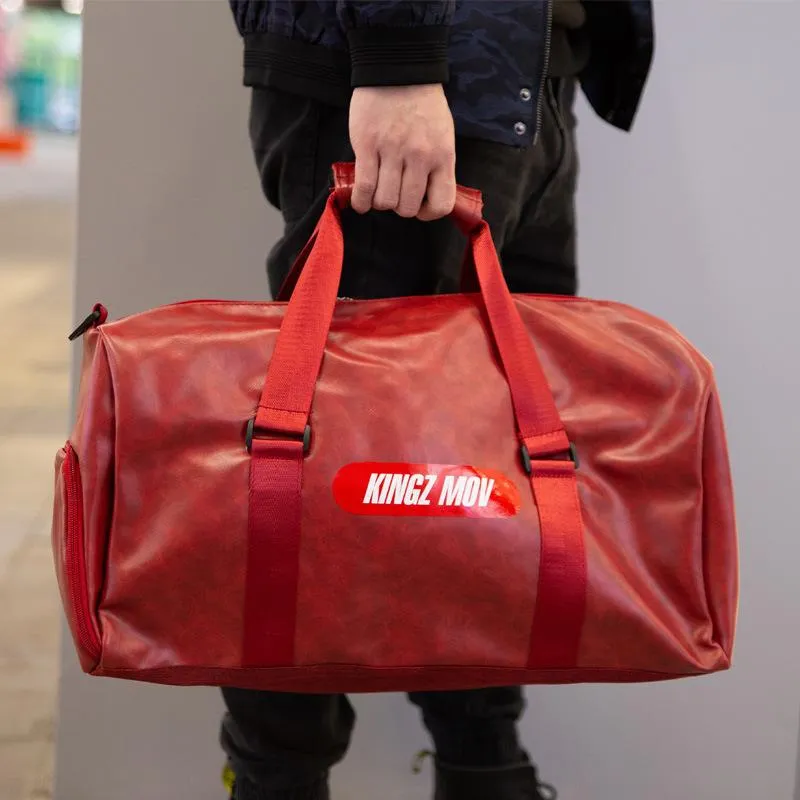 Large capacity leather travel bag