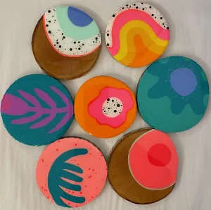 Lauren Strom Hand Painted Coasters (Multiple Styles)