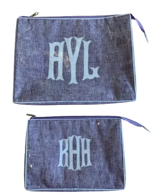 Lavender Travel Bag with Embroidered Monogram
