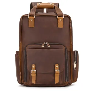 Leather Backpack Premium Camera Bag Outdoor Travel Gear