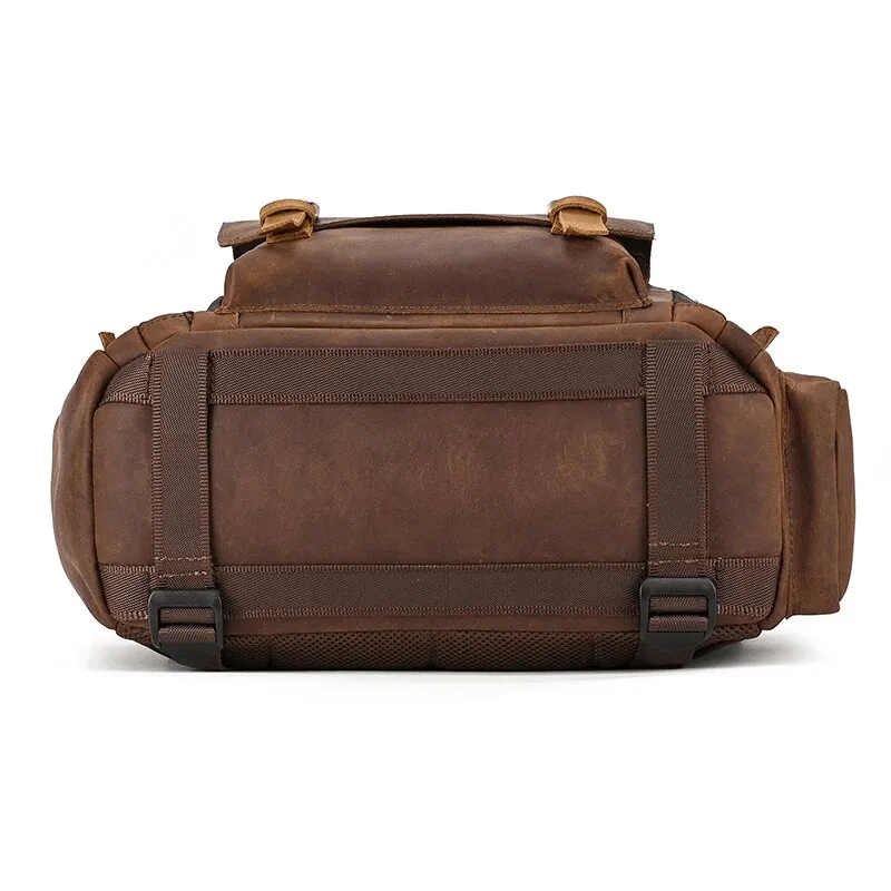 Leather Backpack Premium Camera Bag Outdoor Travel Gear