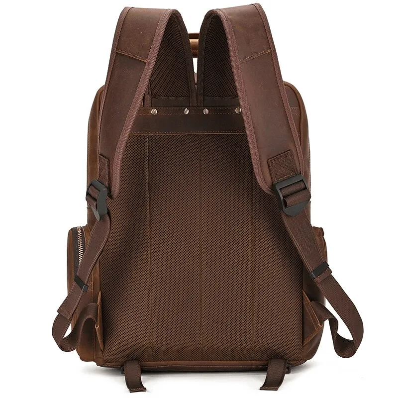 Leather Backpack Premium Camera Bag Outdoor Travel Gear