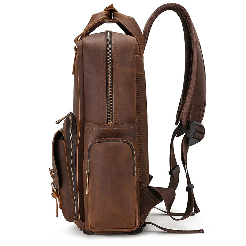 Leather Backpack Premium Camera Bag Outdoor Travel Gear