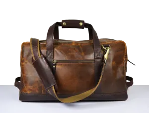 Leather Duffle Bag -  Pecan Brown