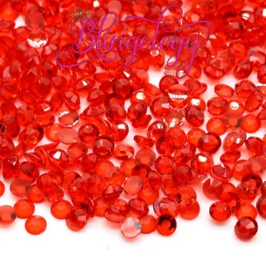 Medium Siam Transparent Jelly Resin Round Flat Back Loose Rhinestones