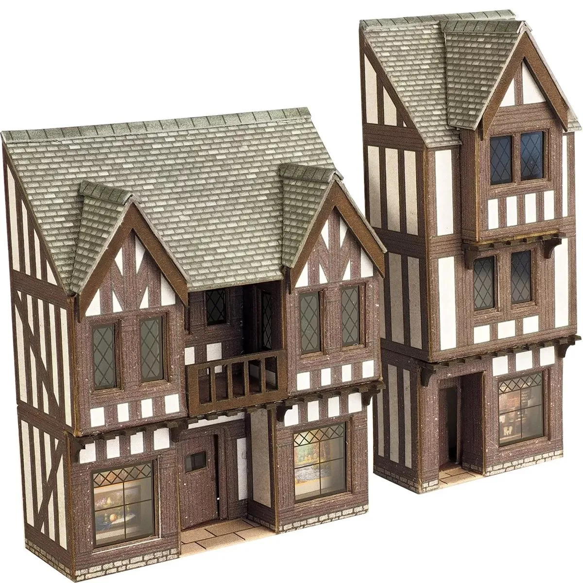 Metcalfe PN190 Low Relief Timber Framed Shops Card Kit - N Gauge