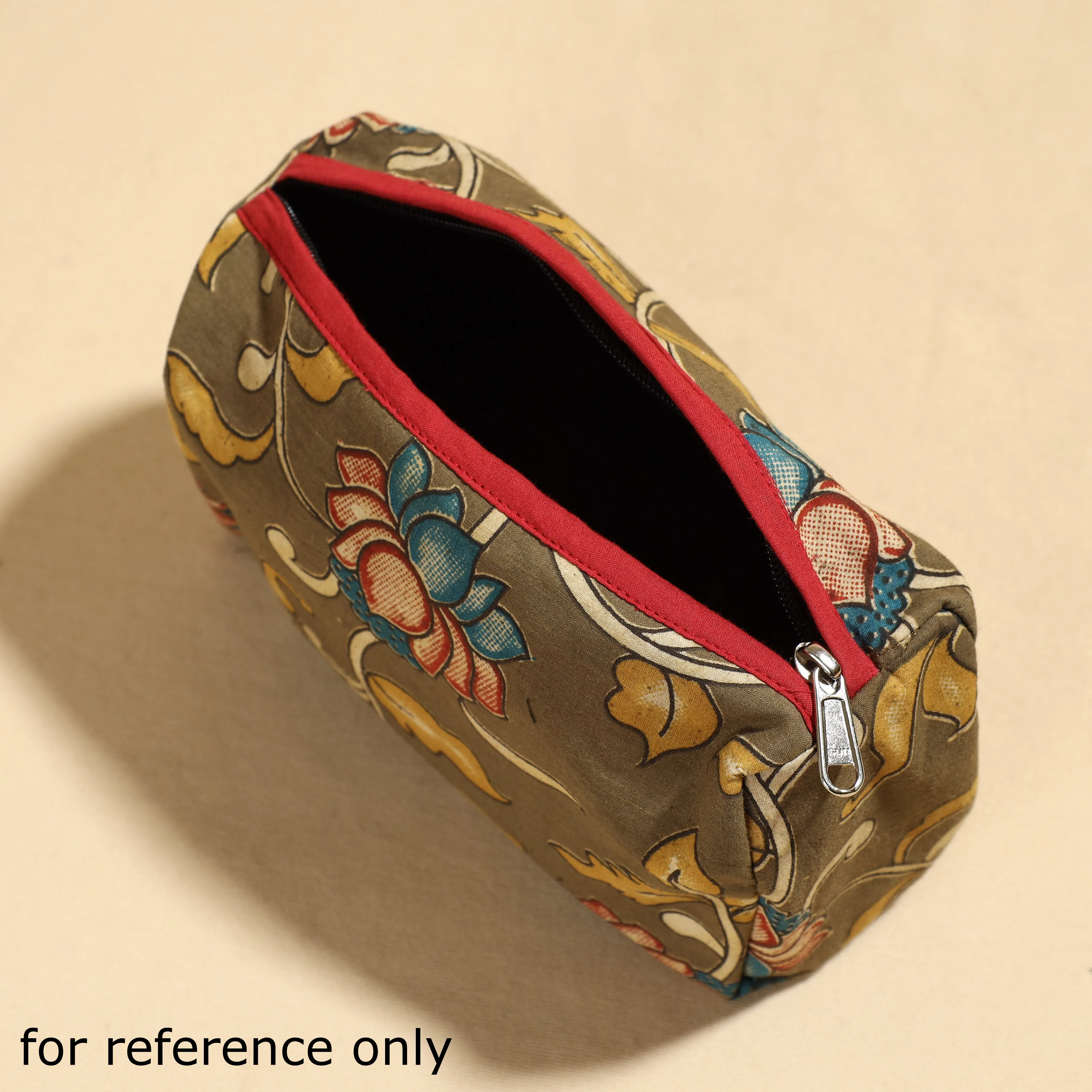 Orange - Hand Batik Printed Cotton Toiletry Pouch 10