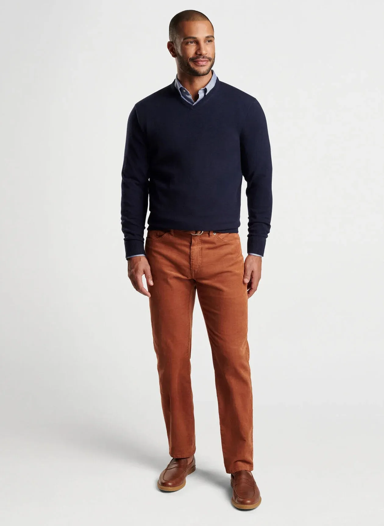 Peter Millar Crown Heritage Cashmere V-Neck Sweater-Navy