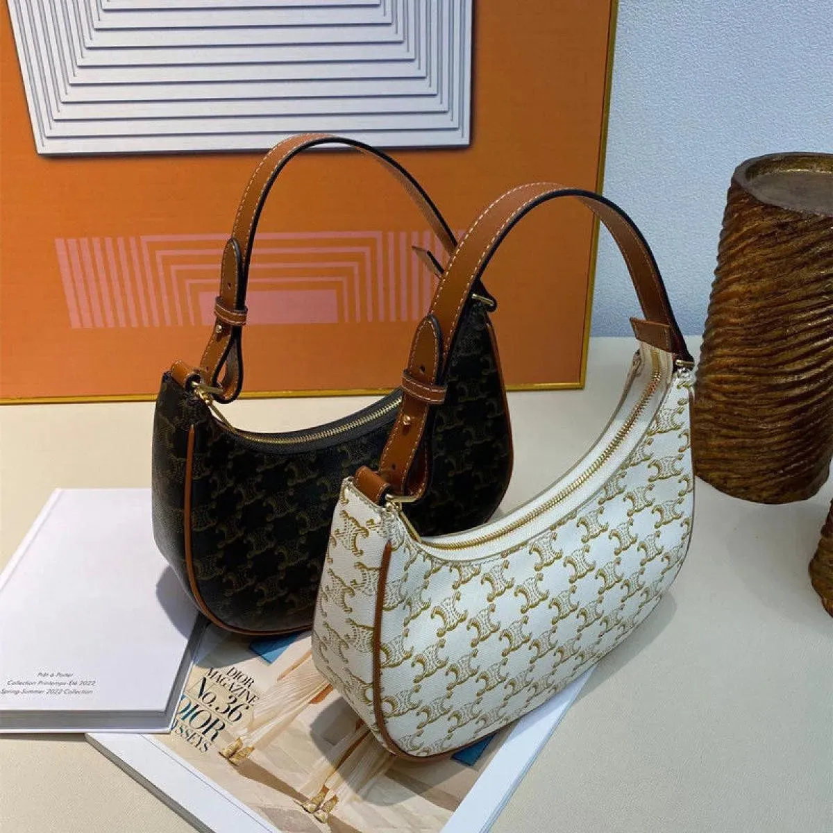Retro Pattern Baguette Bag - Shop the Stylish Look Now!