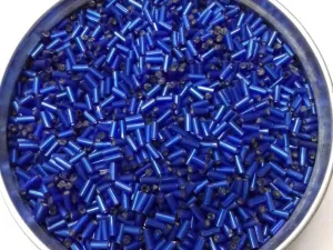 Royal Blue Silverline Pipe Glass Seed Beads- 4.5 mm