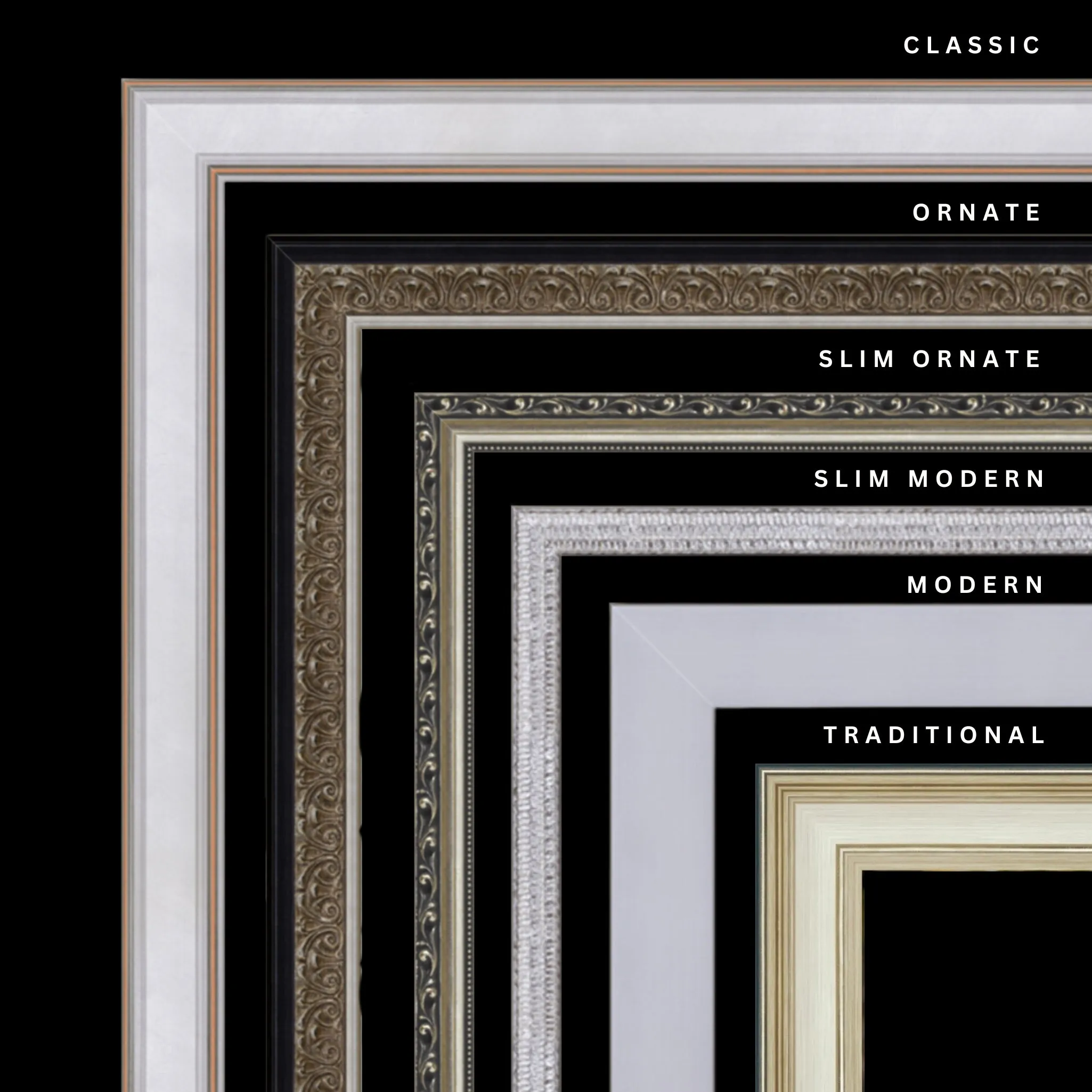 Silver 14x42 Picture Frame Ornate Traditional Classic Antique