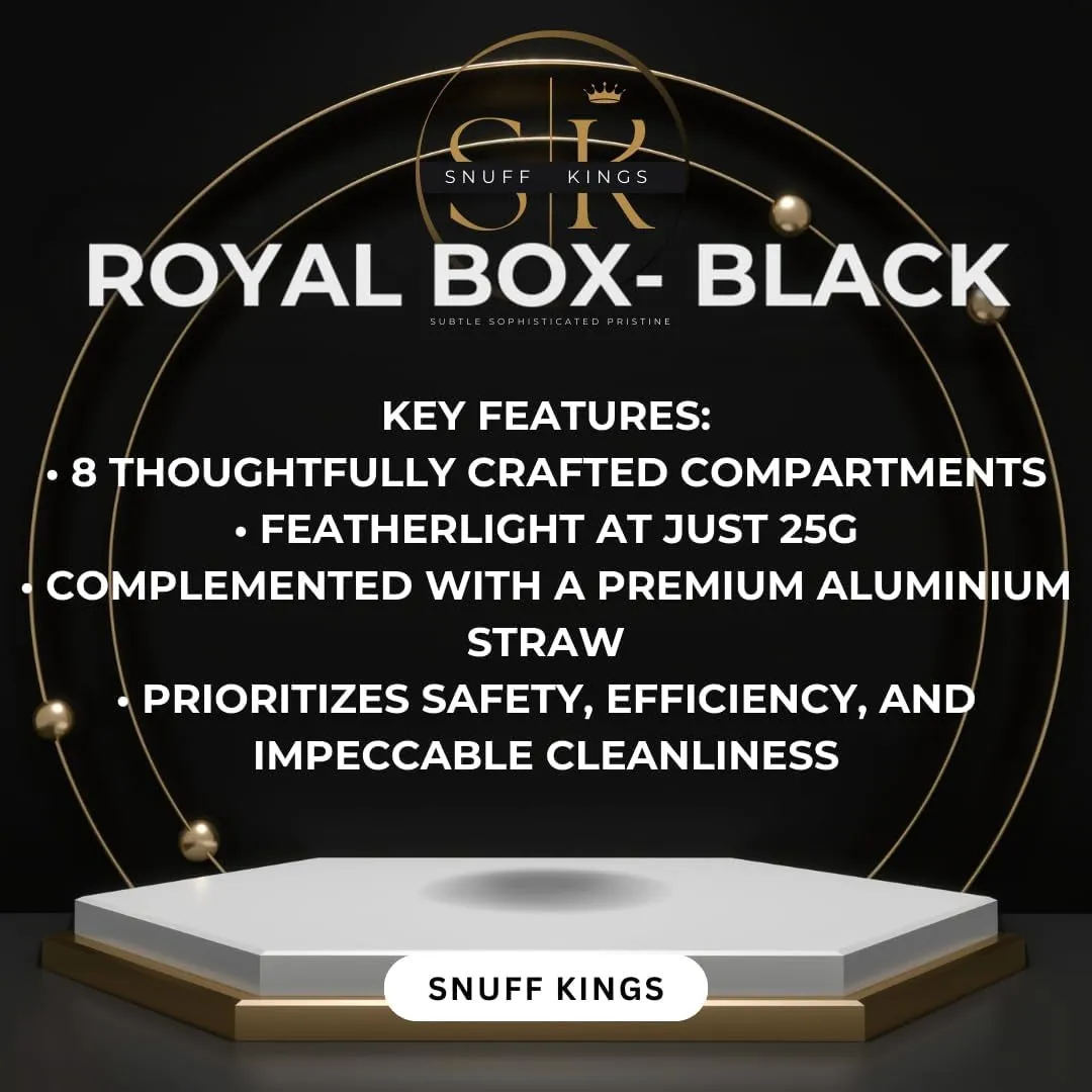 Snuff Wallet - Royal Box Black - , Matt Black, Elegant & Convenient Multi-Compartment Box