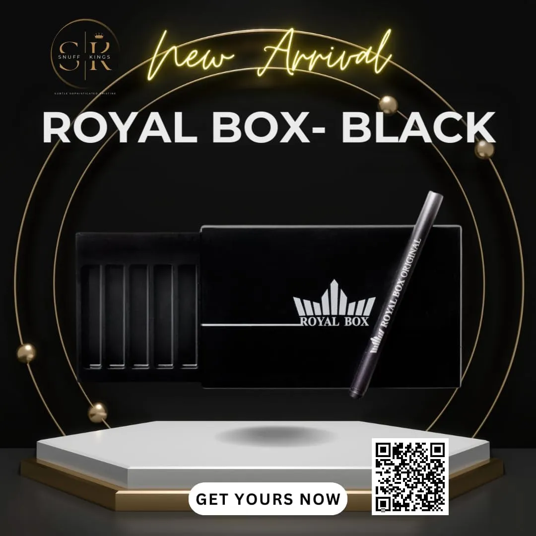 Snuff Wallet - Royal Box Black - , Matt Black, Elegant & Convenient Multi-Compartment Box