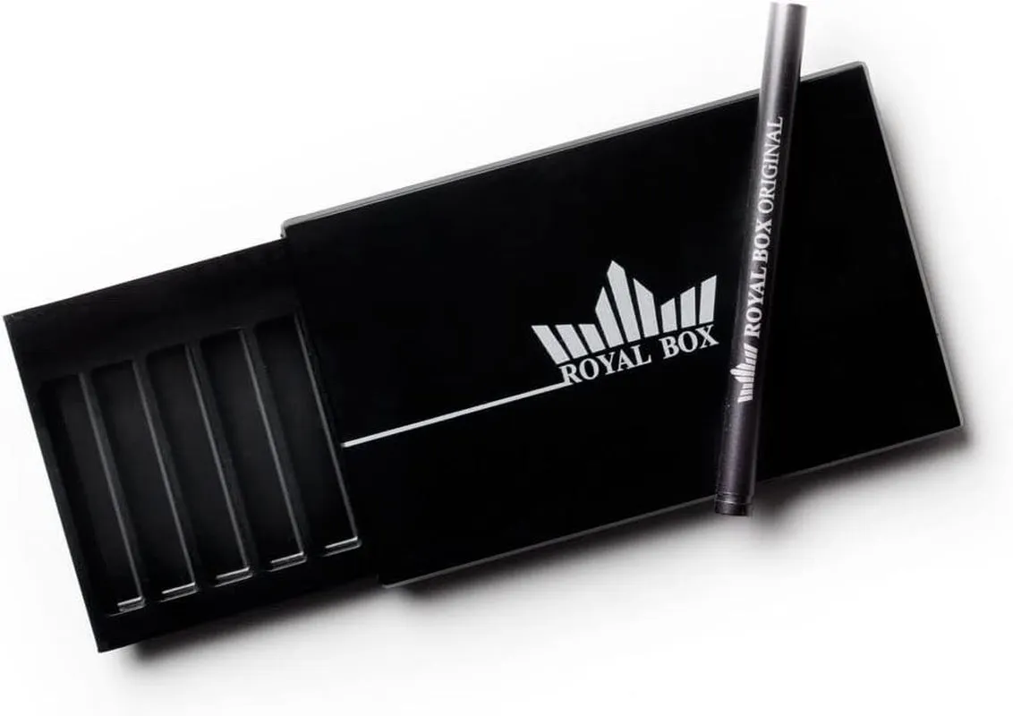 Snuff Wallet - Royal Box Black - , Matt Black, Elegant & Convenient Multi-Compartment Box
