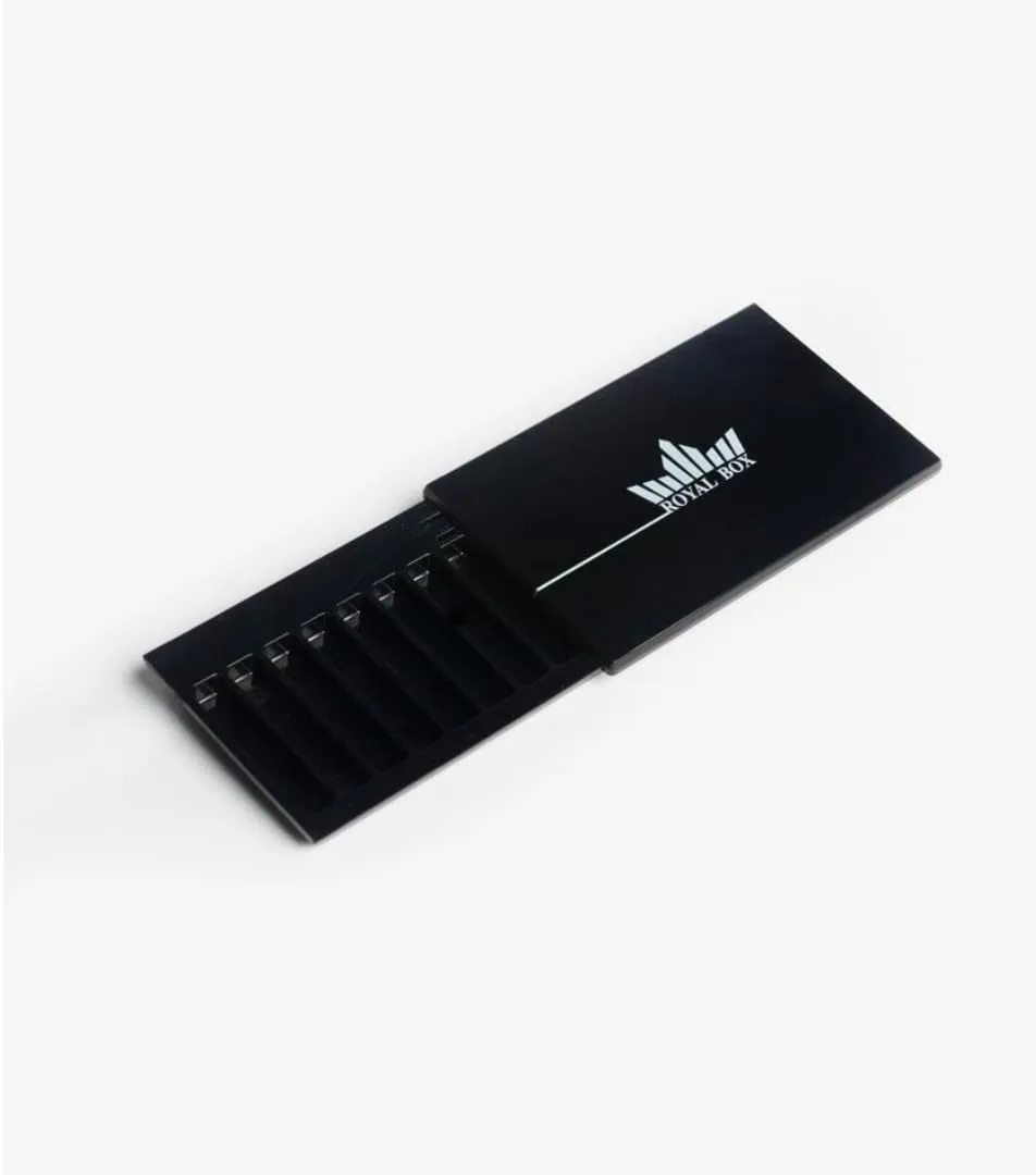 Snuff Wallet - Royal Box Black - , Matt Black, Elegant & Convenient Multi-Compartment Box