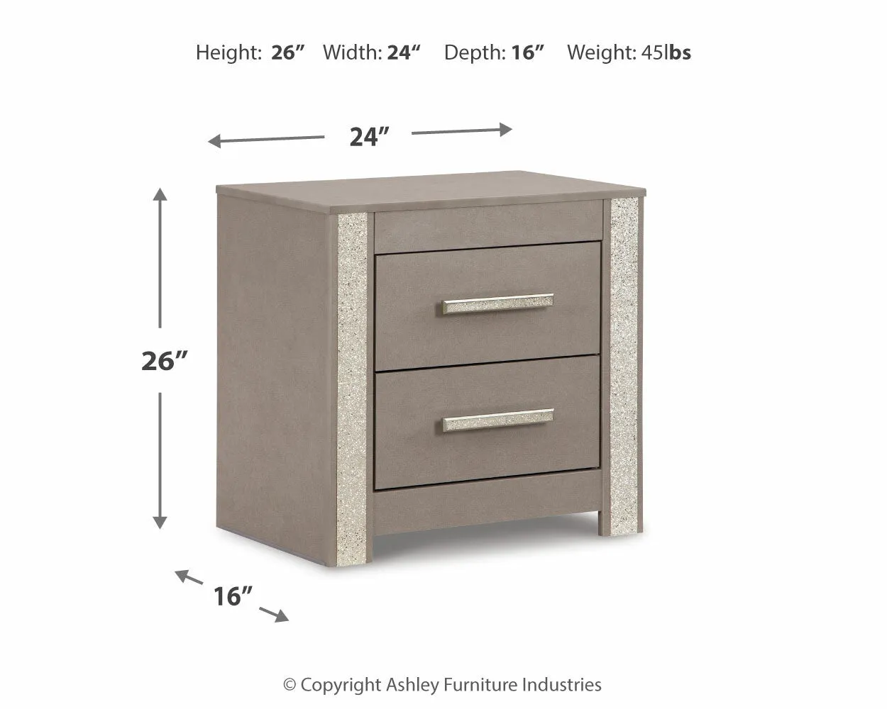 Surancha King Poster Bed with Mirrored Dresser, Chest and 2 Nightstands in Gray