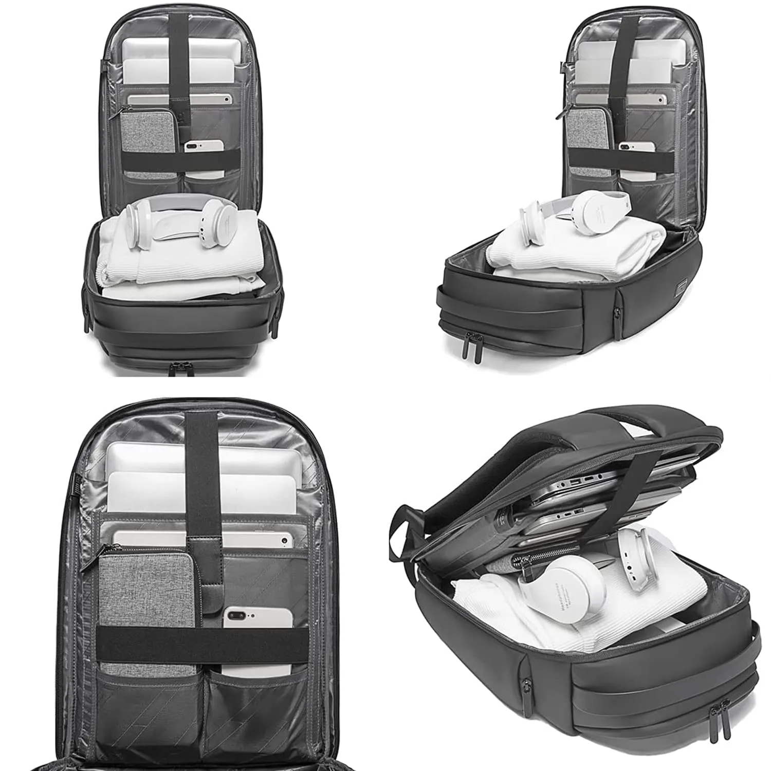 THE CLOWNFISH Water Resistant Polyester Unisex 15.6 inch Travel Laptop Backpack with USB Port (Grey)